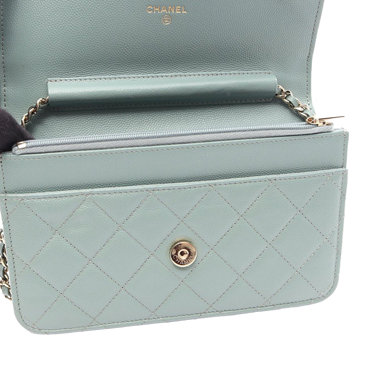 Chanel CC Quilted Caviar Wallet on Chain
