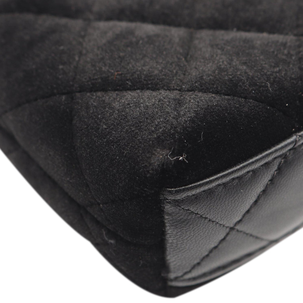 Chanel Nano Quilted Velvet Kelly Shopper Bag