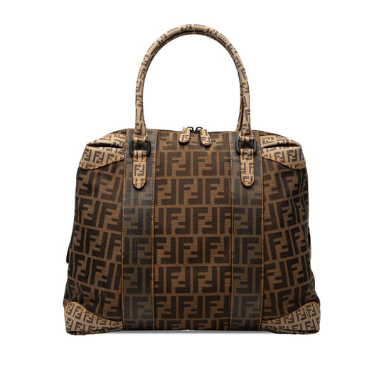 Fendi Large Zucca Canvas Mixed Media Tote