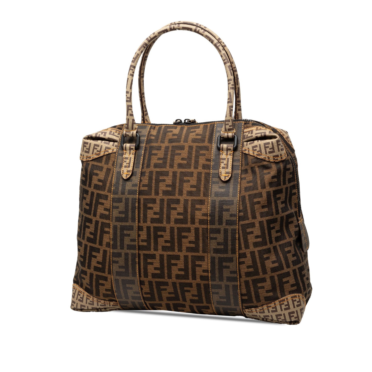 Fendi Large Zucca Canvas Mixed Media Tote