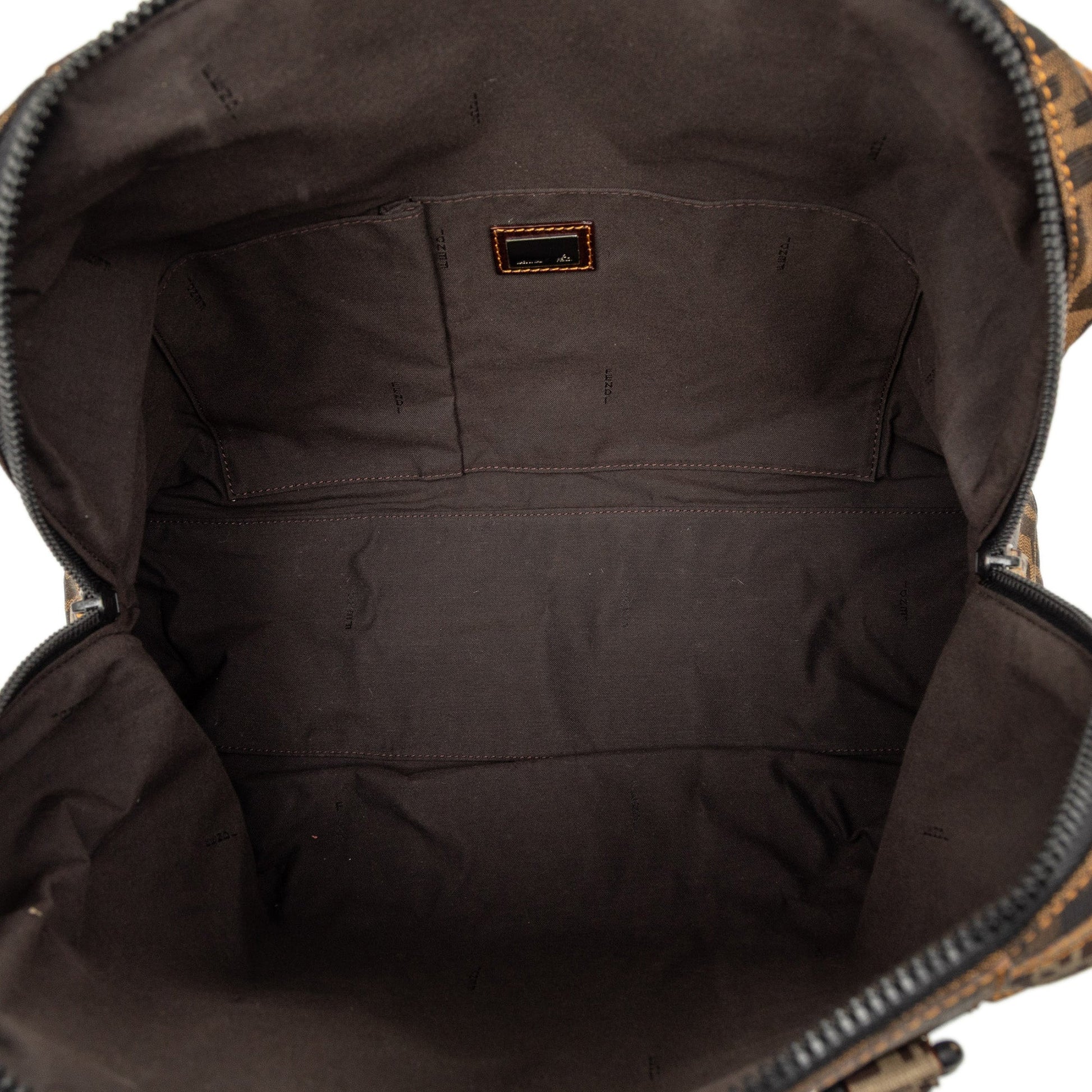 Fendi Large Zucca Canvas Mixed Media Tote