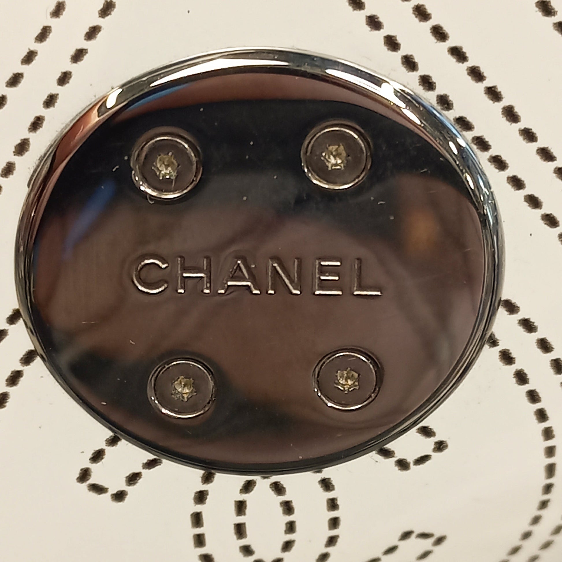 Chanel Crumpled Calfskin PVC Camellia Bucket