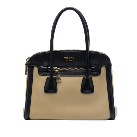 Prada Saffiano Trimmed Nappa Convertible Tote