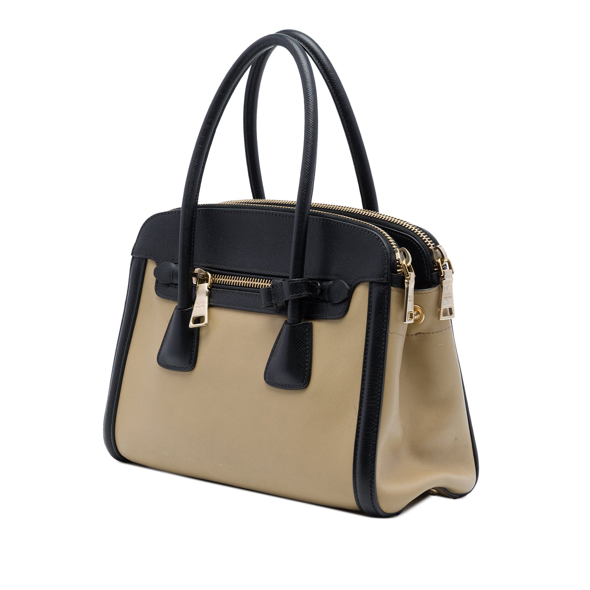 Prada Saffiano Trimmed Nappa Convertible Tote