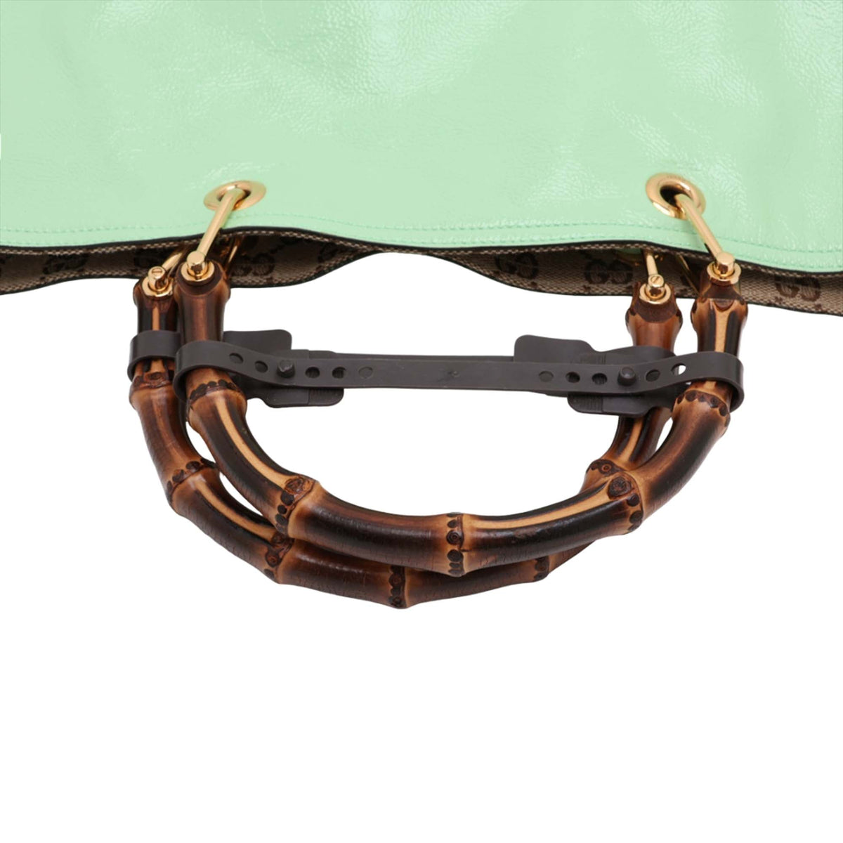 Gucci Large Calfskin Bamboo Reversible Tote — Green