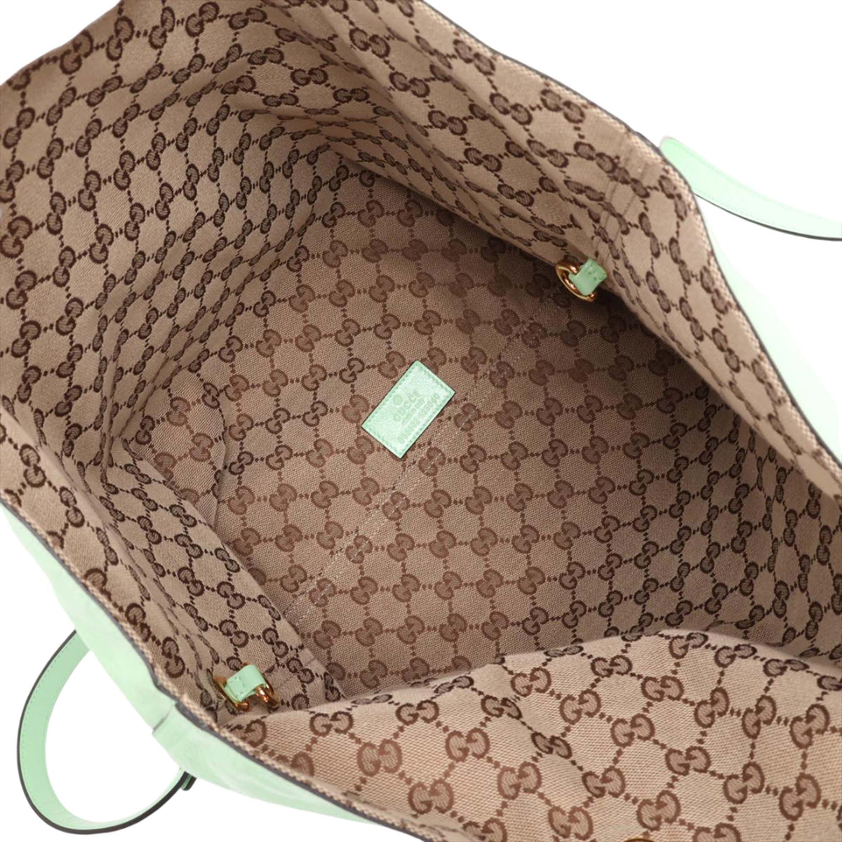 Gucci Large Calfskin Bamboo Reversible Tote — Green
