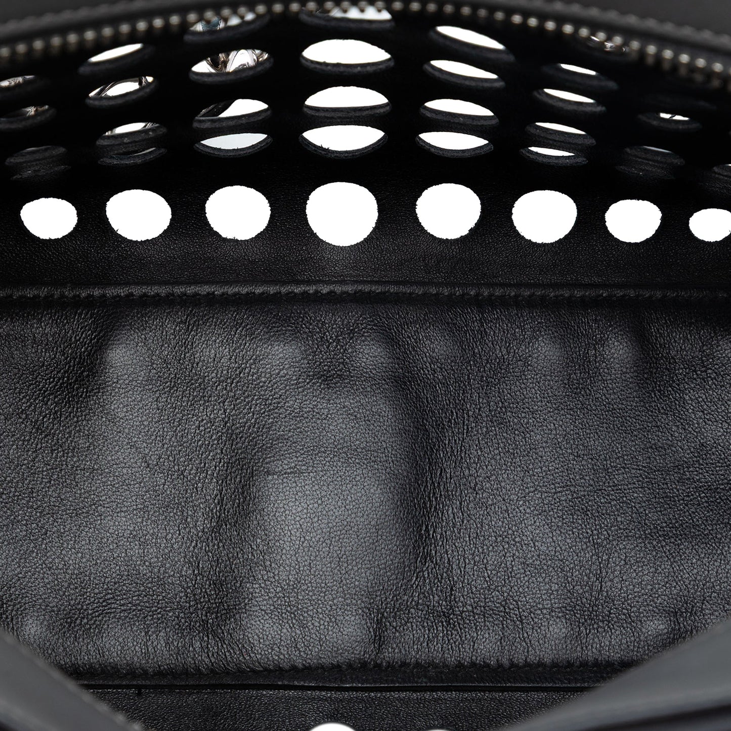 Prada Perforated Leather City Fori Chain Handbag