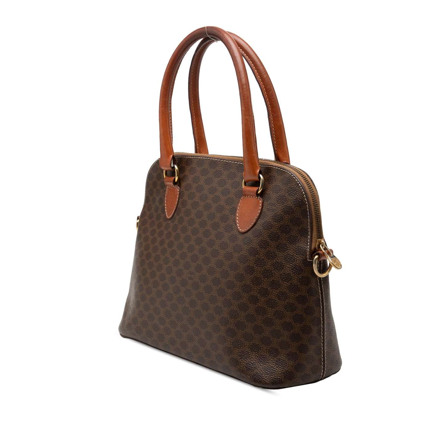 Celine Macadam Coated Canvas Dome Satchel