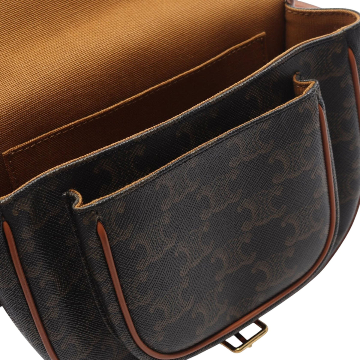 Celine MEdium Triomphe Coated Canvas Folco Crossbody