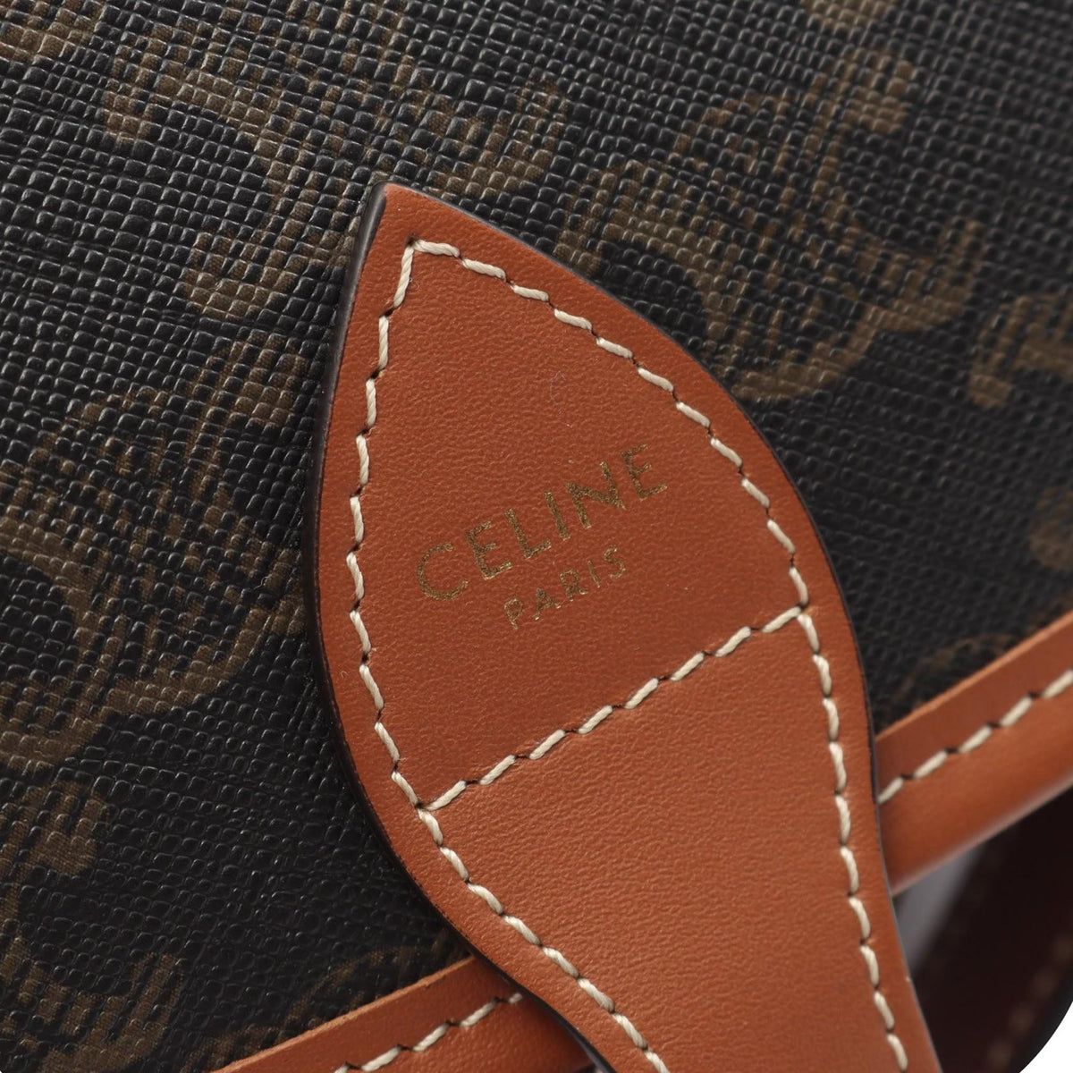 Celine MEdium Triomphe Coated Canvas Folco Crossbody