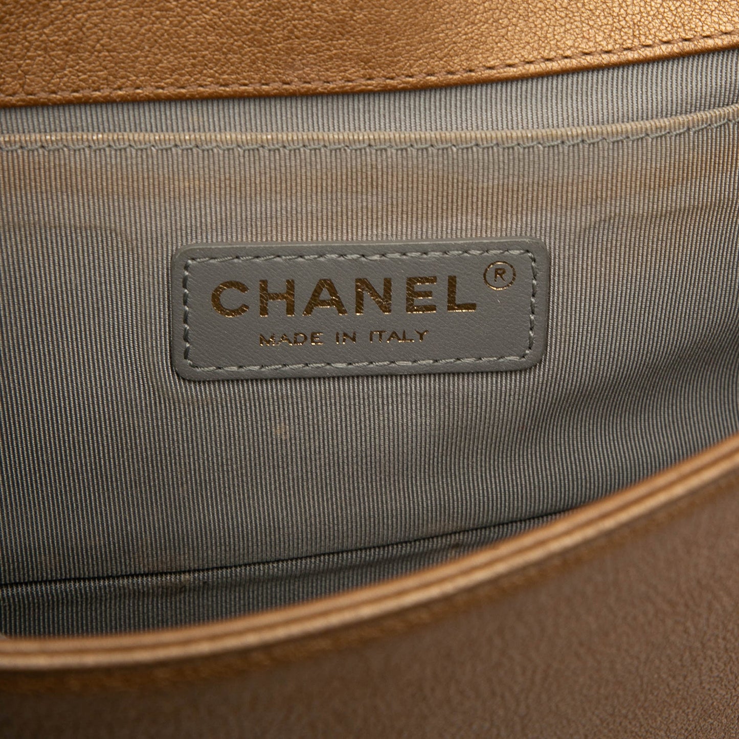 Chanel Small Quilted Metallic Lambskin Interwoven CC Boy Flap