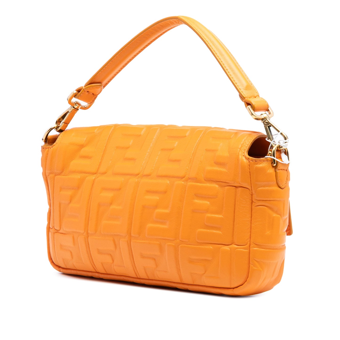 Fendi Zucca Embossed Leather Baguette Satchel