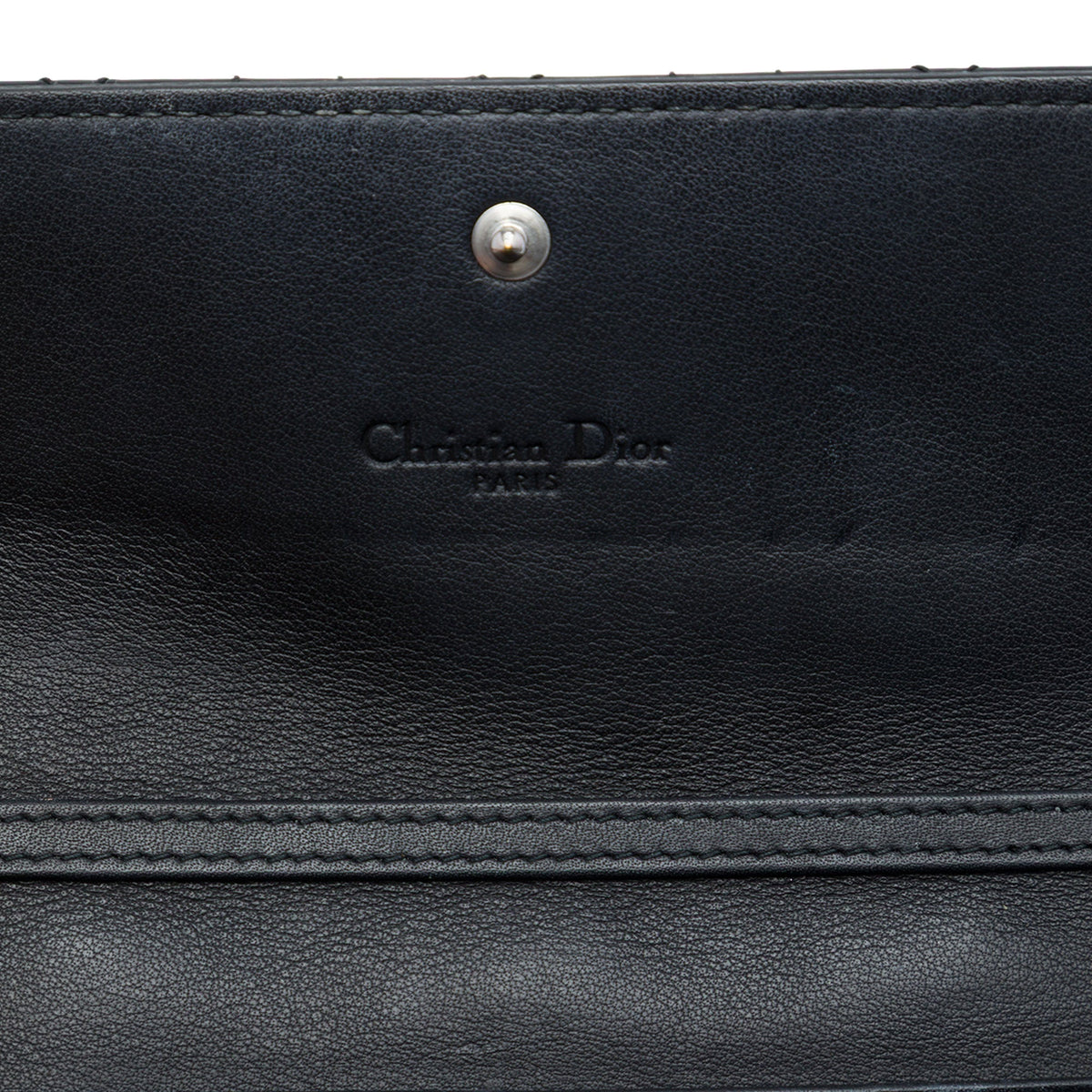 Dior Patent Cannage Lady Dior Wallet On Chain — Black