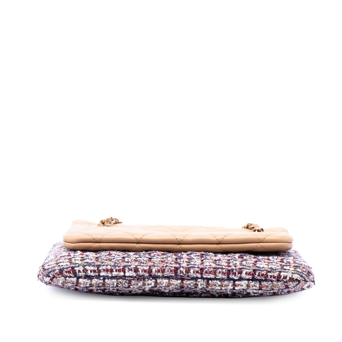 Chanel Quilted Lambskin and Tweed Double Case with Chain