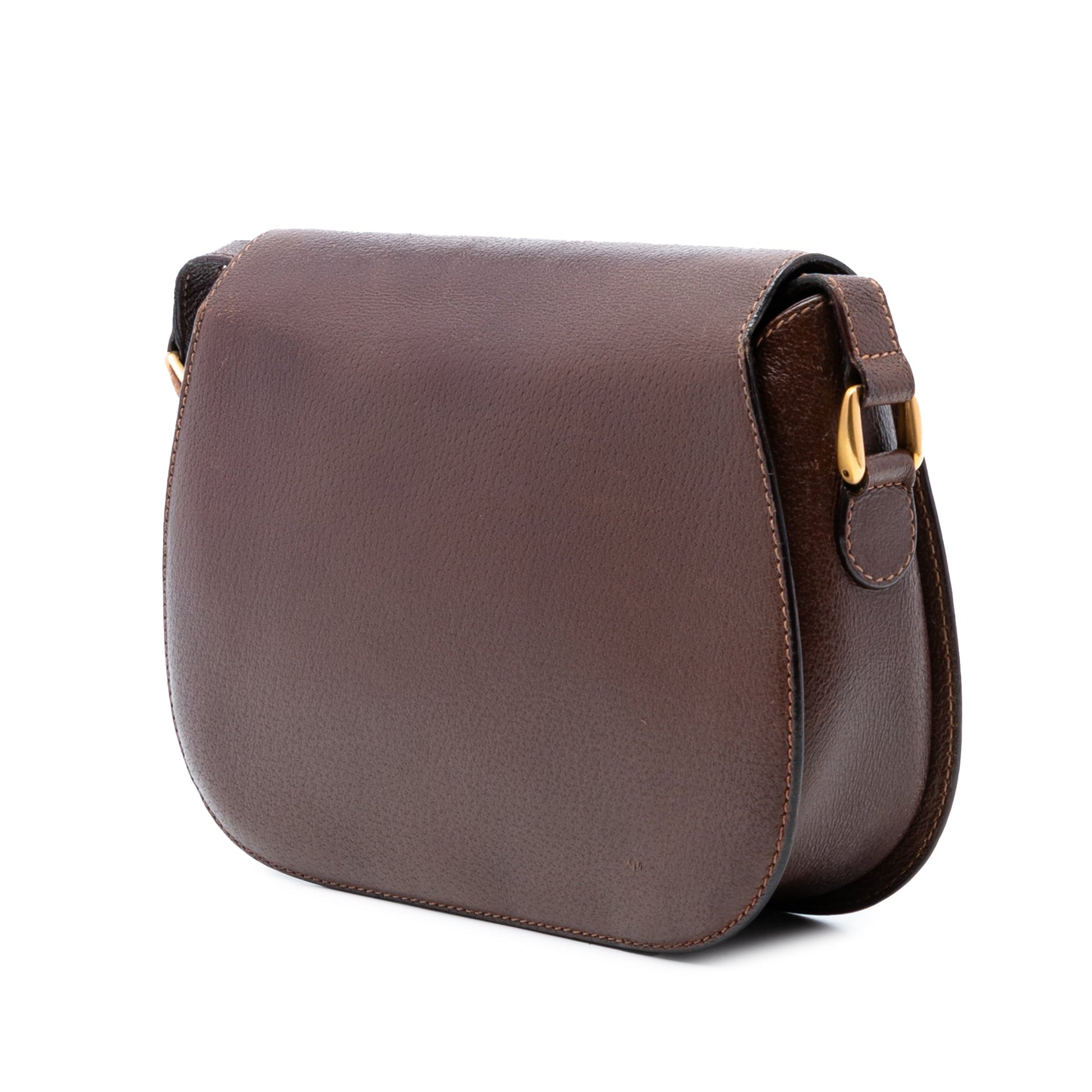 Leather Bamboo Turn Lock Crossbody