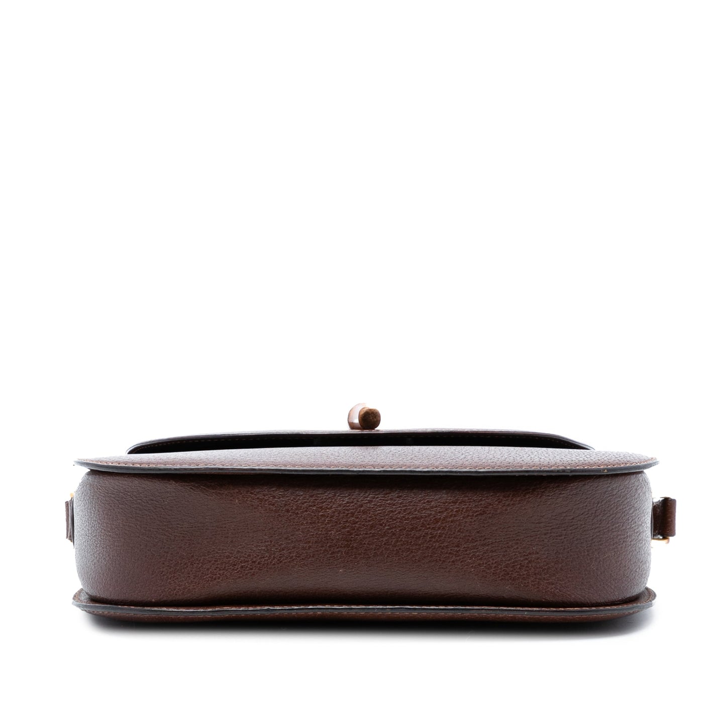 Leather Bamboo Turn Lock Crossbody