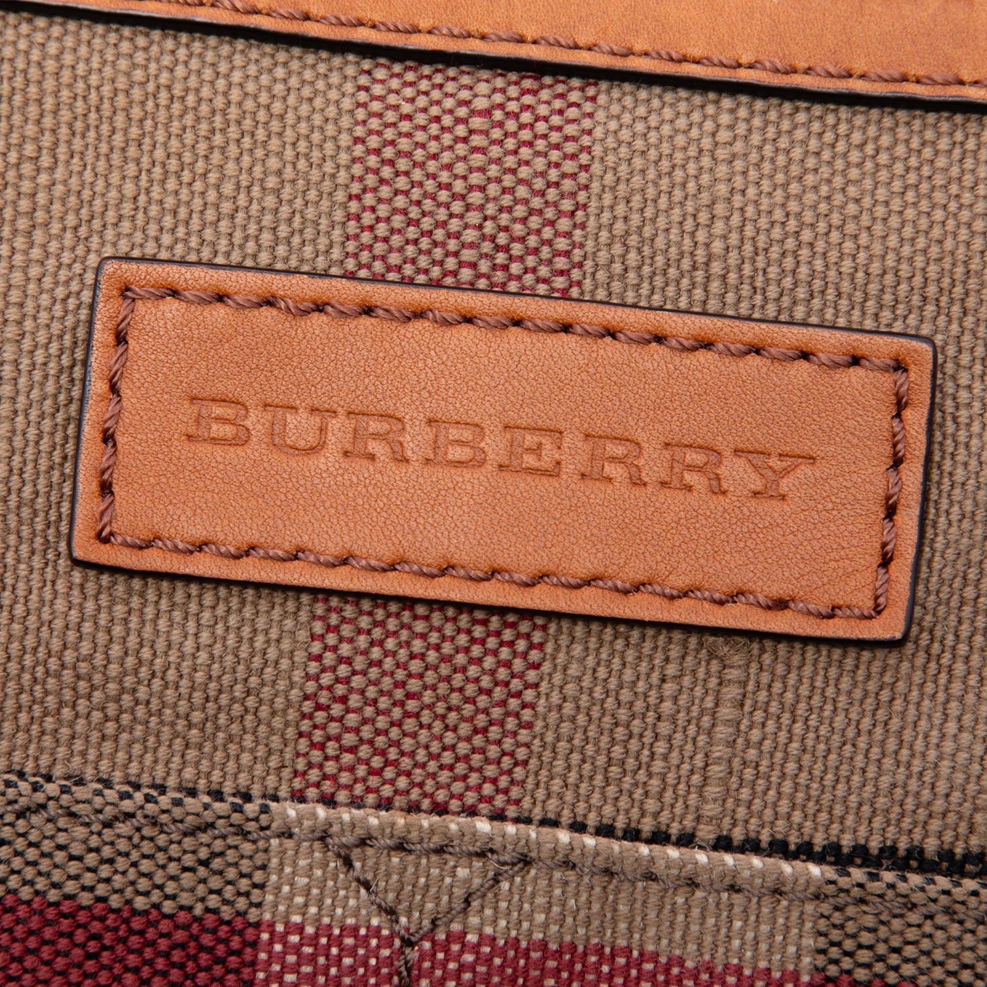 Burberry Medium Mega Check Canvas and Grained Calfskin Ashby Tassel Bucket Bag