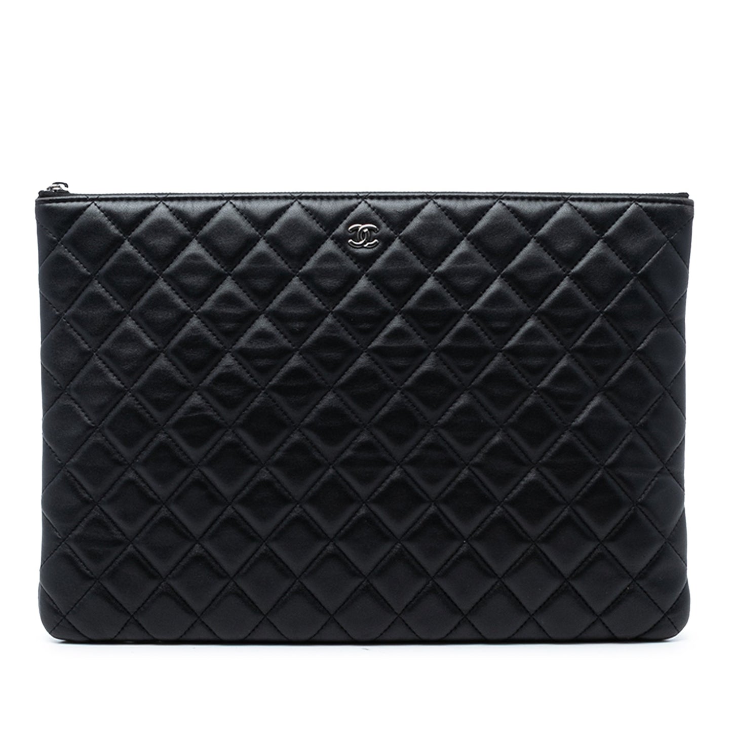 Large Quilted Lambskin O Case Clutch