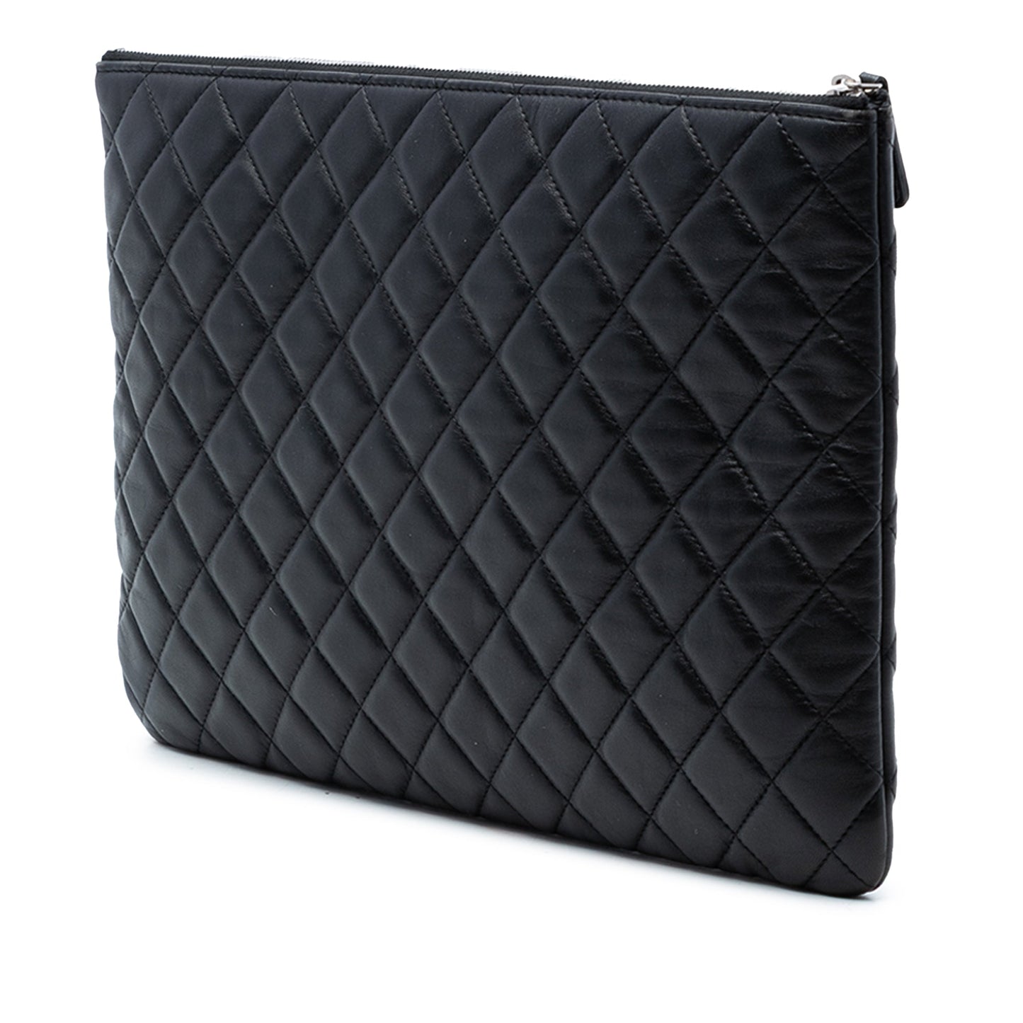 Large Quilted Lambskin O Case Clutch