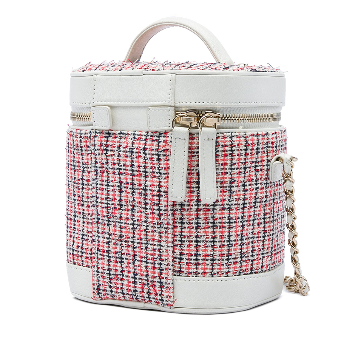 Chanel Tweed and Lambskin CC Vanity Case