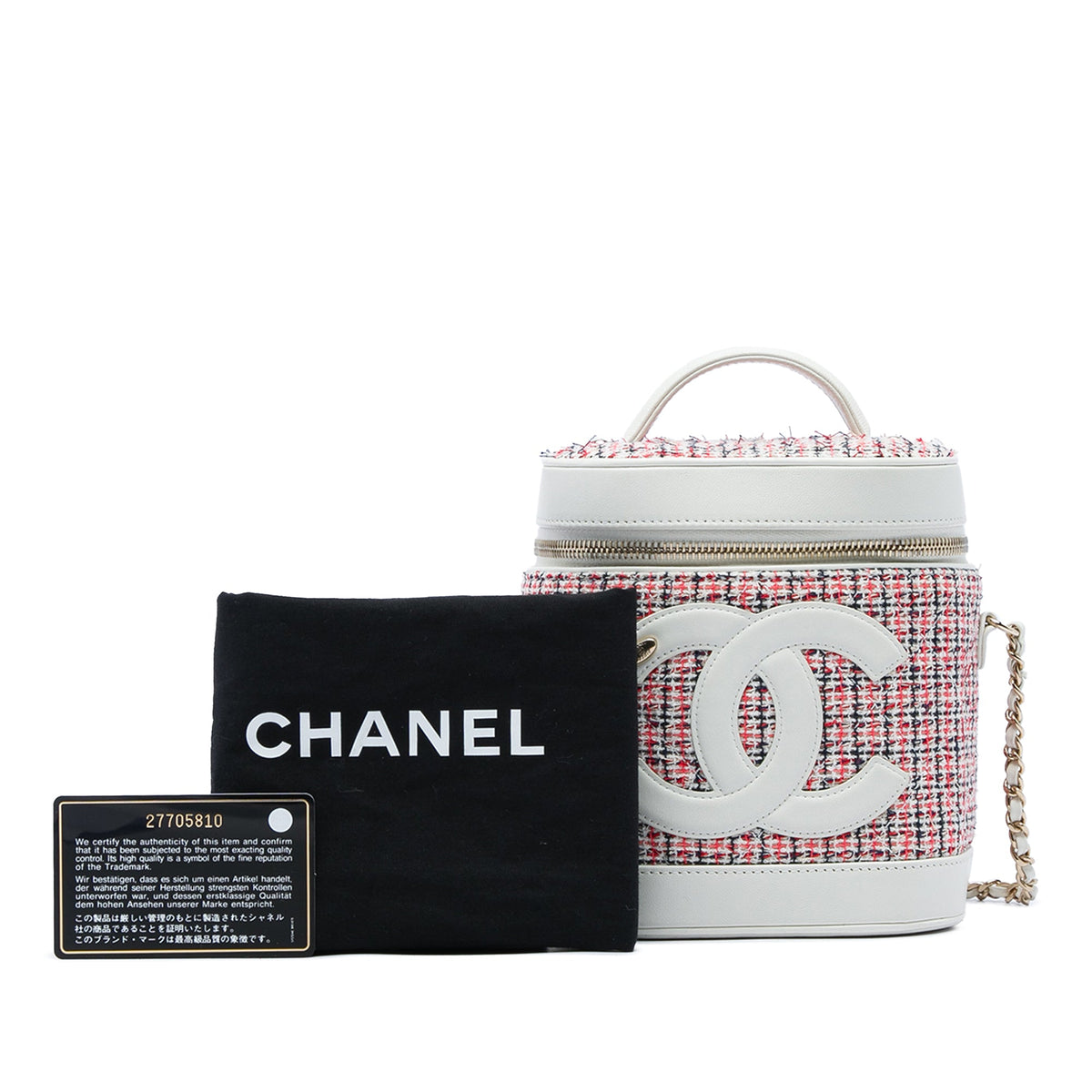 Chanel Tweed and Lambskin CC Vanity Case