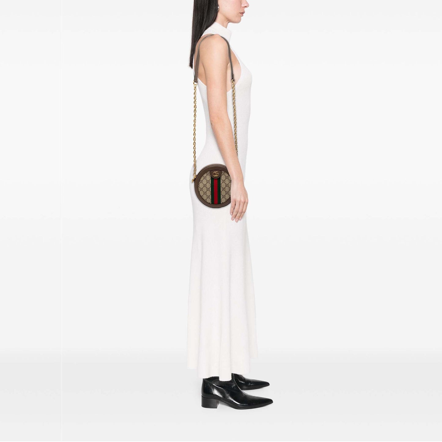 Mini GG Supreme Web Ophidia Round Crossbody
