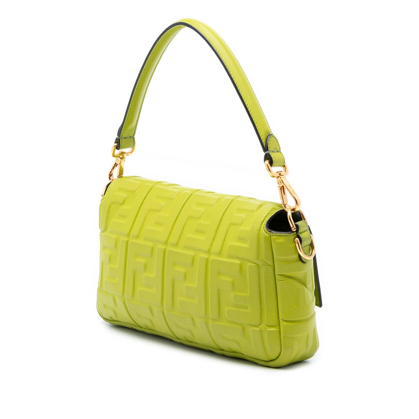Fendi Zucca Embossed Leather Baguette Satchel