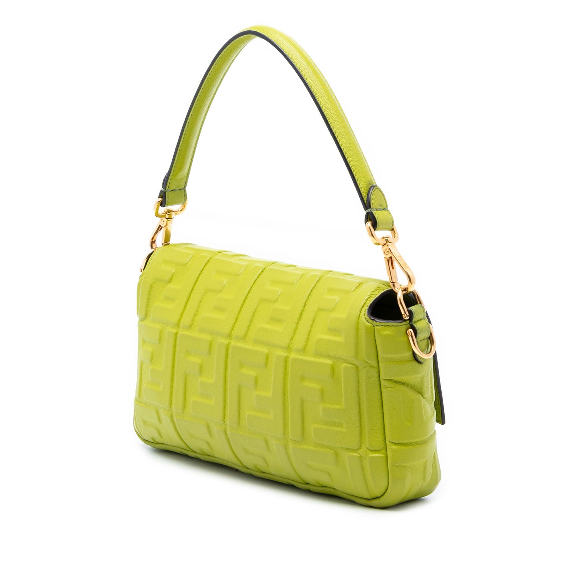 Fendi Zucca Embossed Leather Baguette Satchel