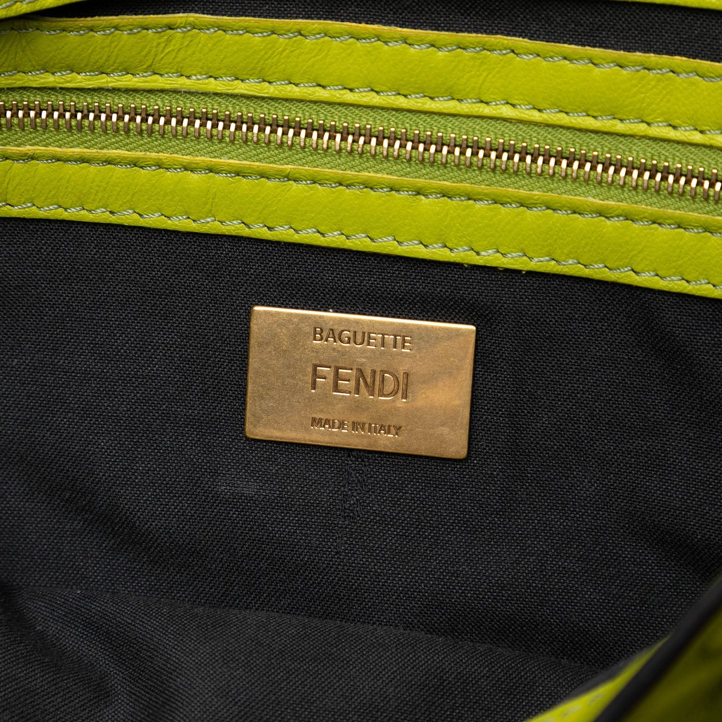 Fendi Zucca Embossed Leather Baguette Satchel