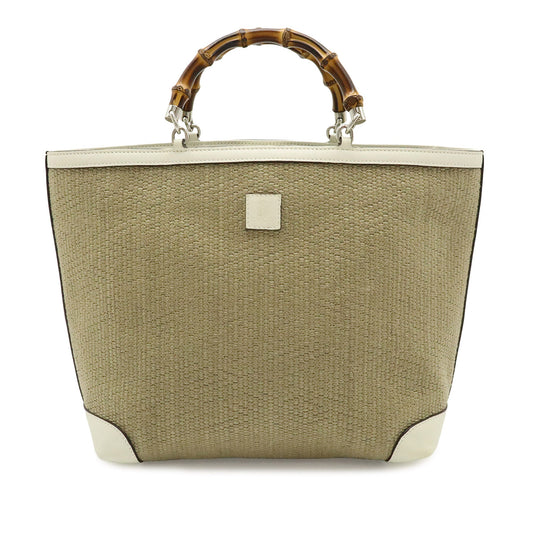 Gucci Raffia Bamboo Childrens Tote