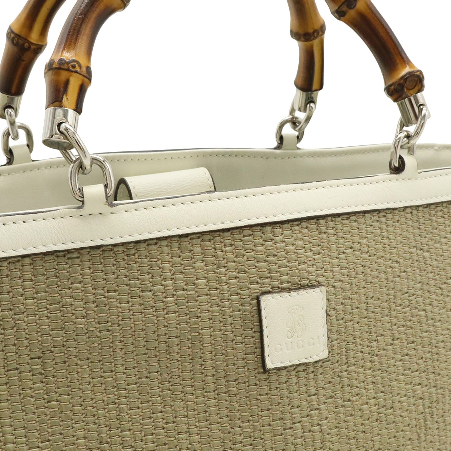 Gucci Raffia Bamboo Childrens Tote