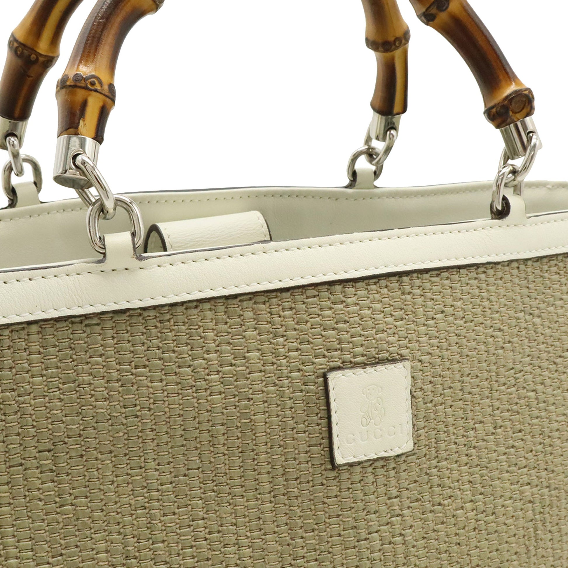 Gucci Raffia Bamboo Childrens Tote