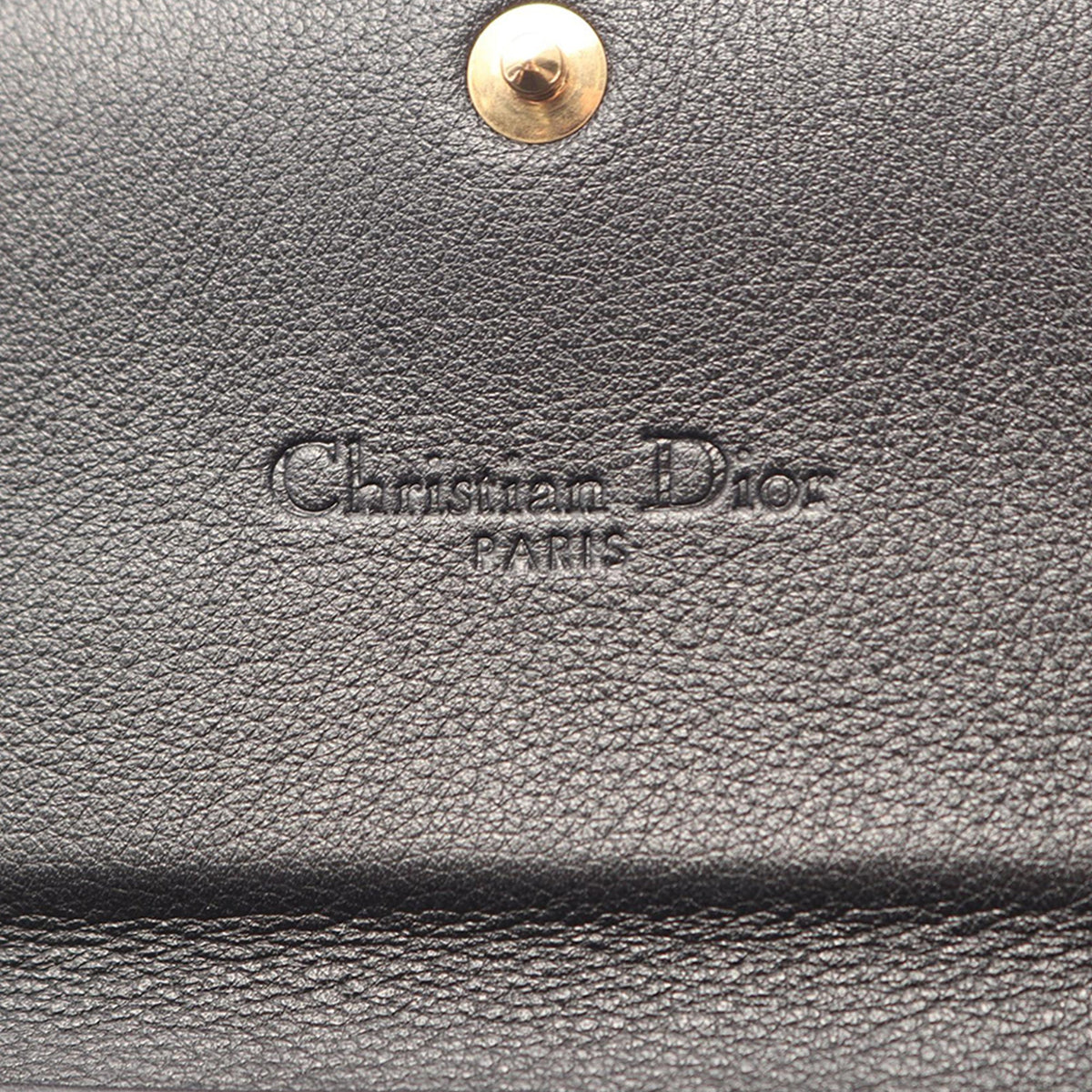 Dior Studded Calfskin Cannage Lady Dior Wallet on Chain — Black