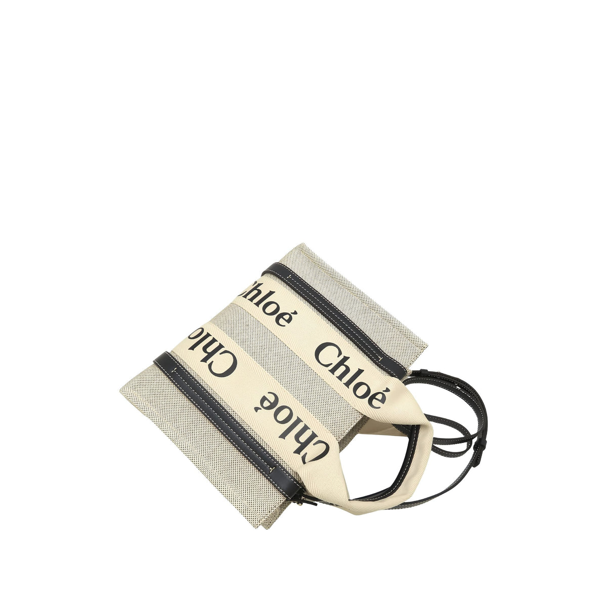 Chloé Small Canvas Woody Satchel — Beige