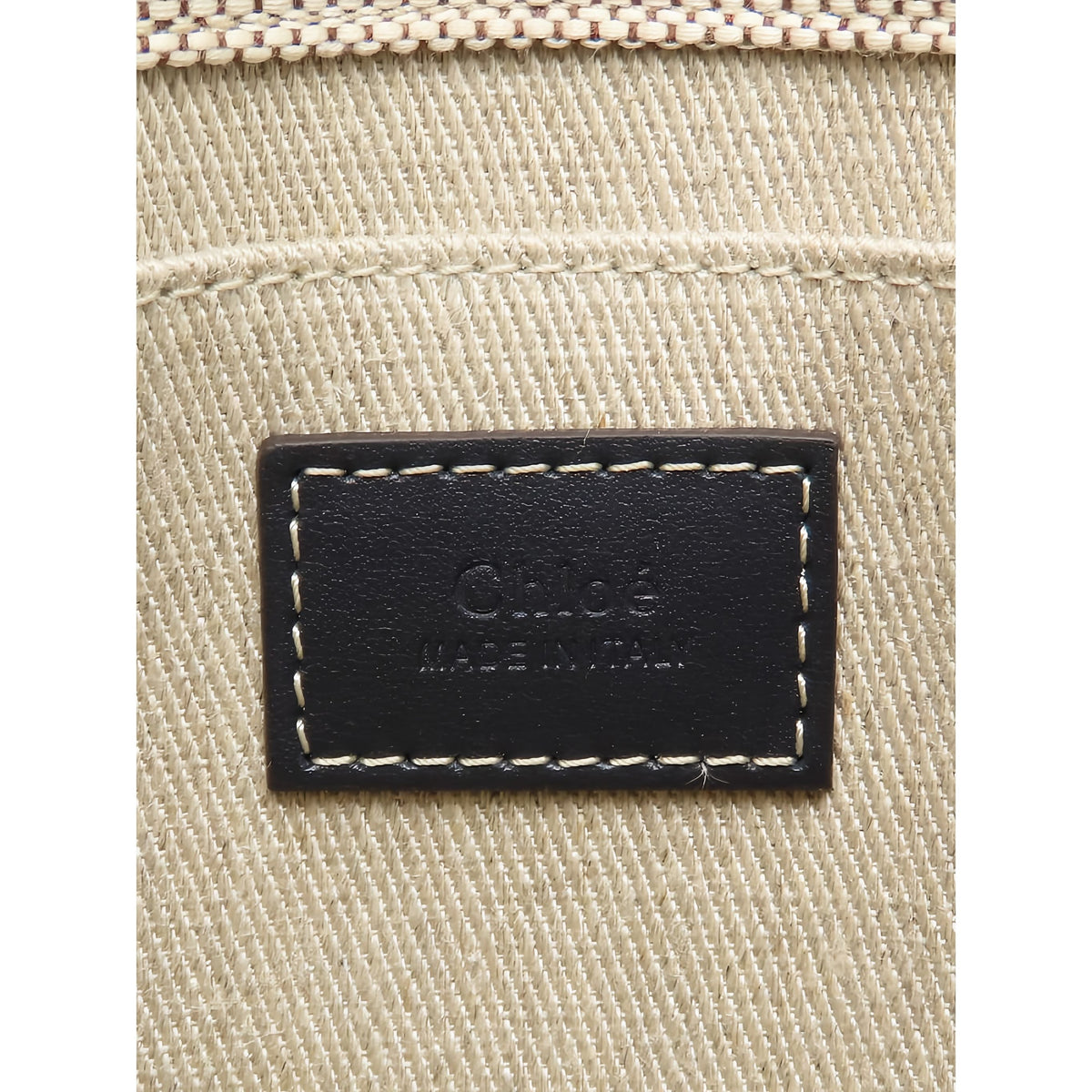 Chloé Small Canvas Woody Satchel — Beige