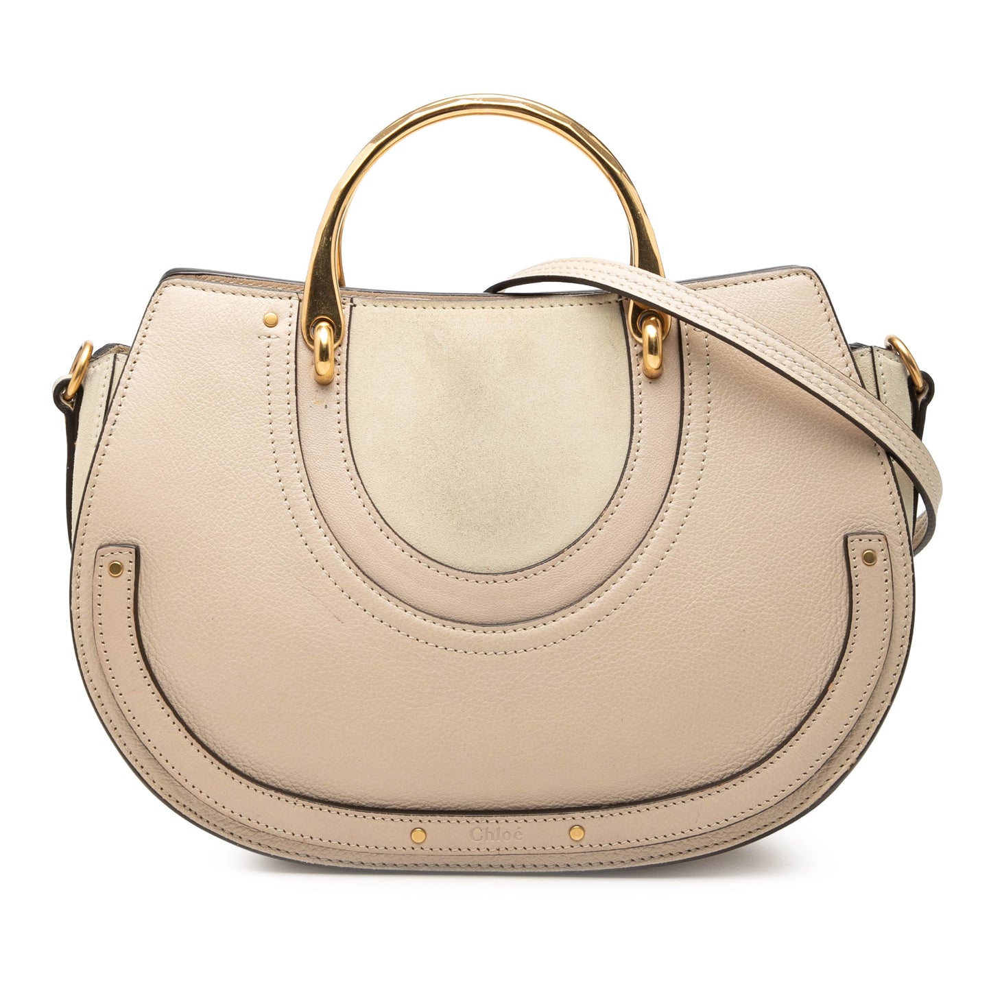 Chloé Medium Calfskin Suede Pixie Signature Satchel
