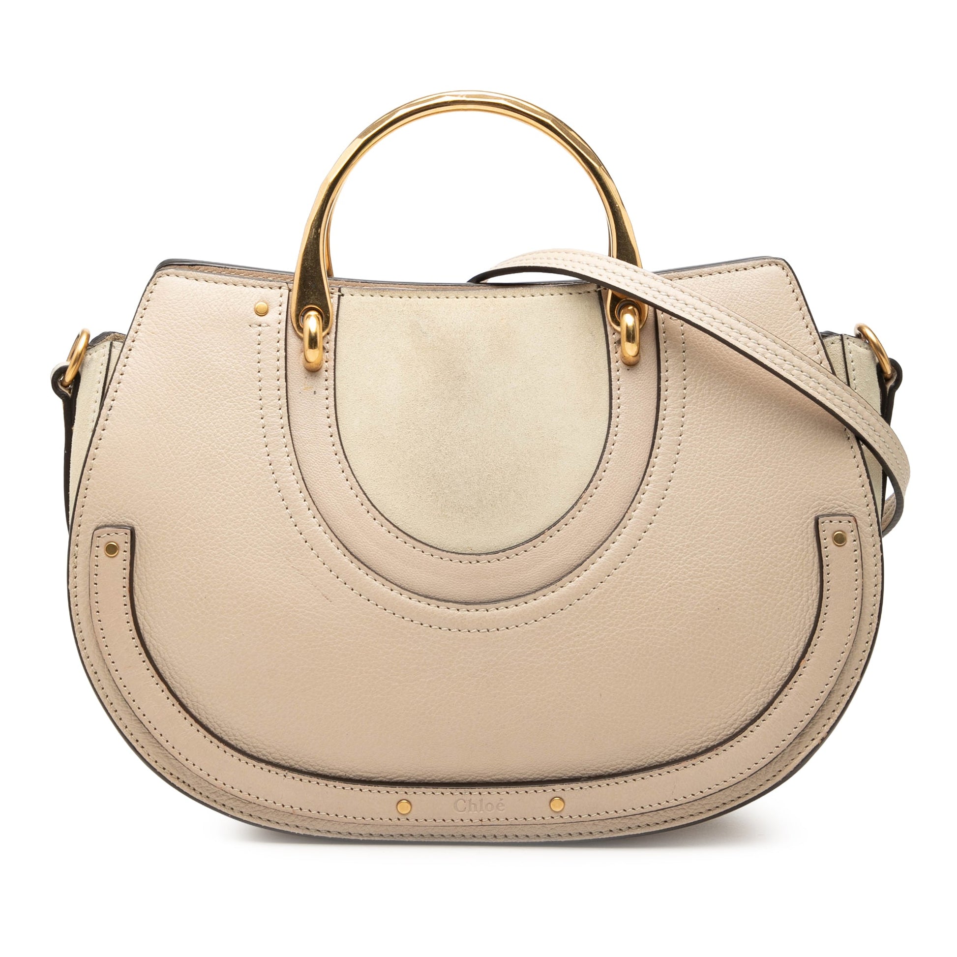 Chloé Medium Calfskin Suede Pixie Signature Satchel