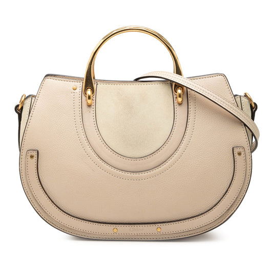 Chloé Medium Calfskin Suede Pixie Signature Satchel