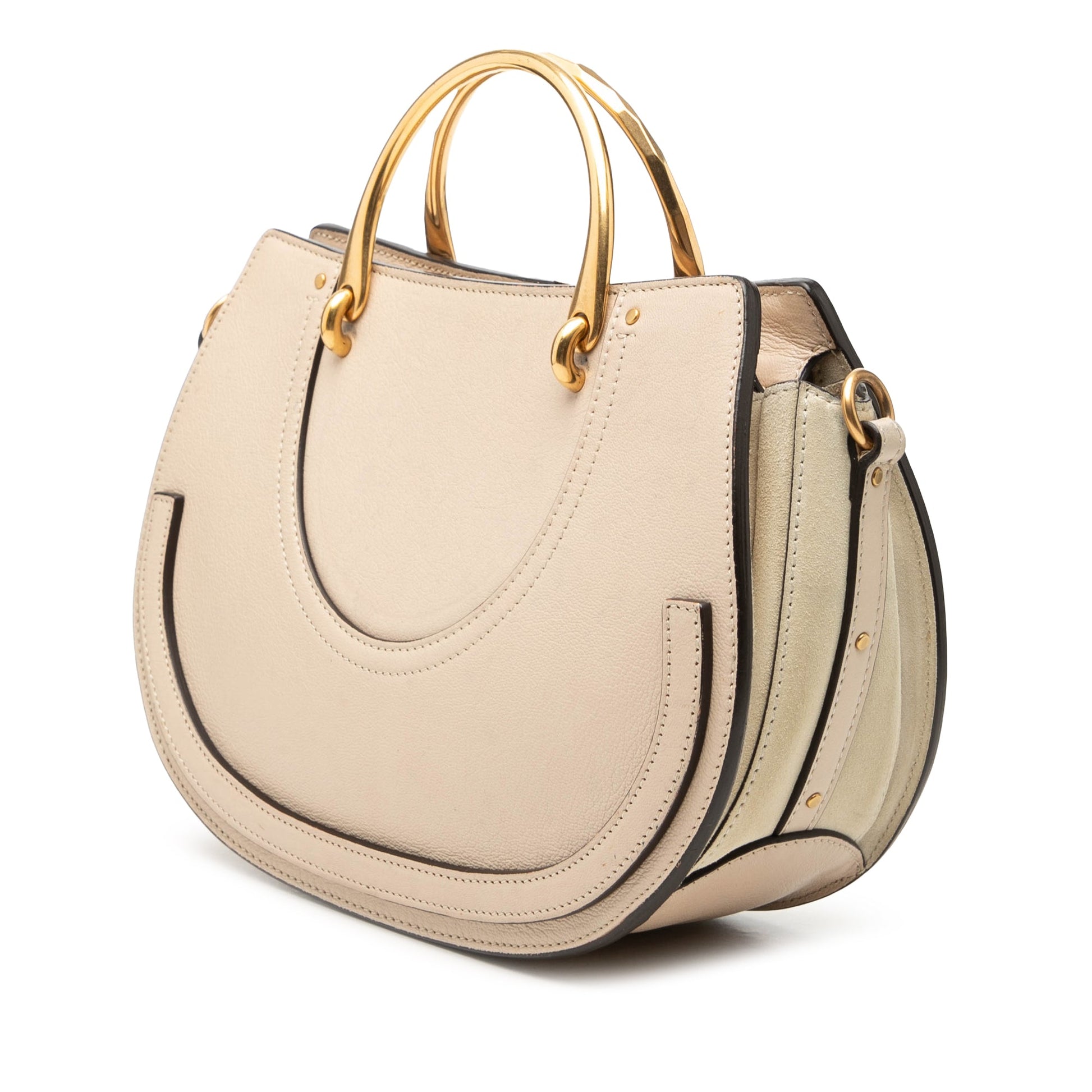 Chloé Medium Calfskin Suede Pixie Signature Satchel