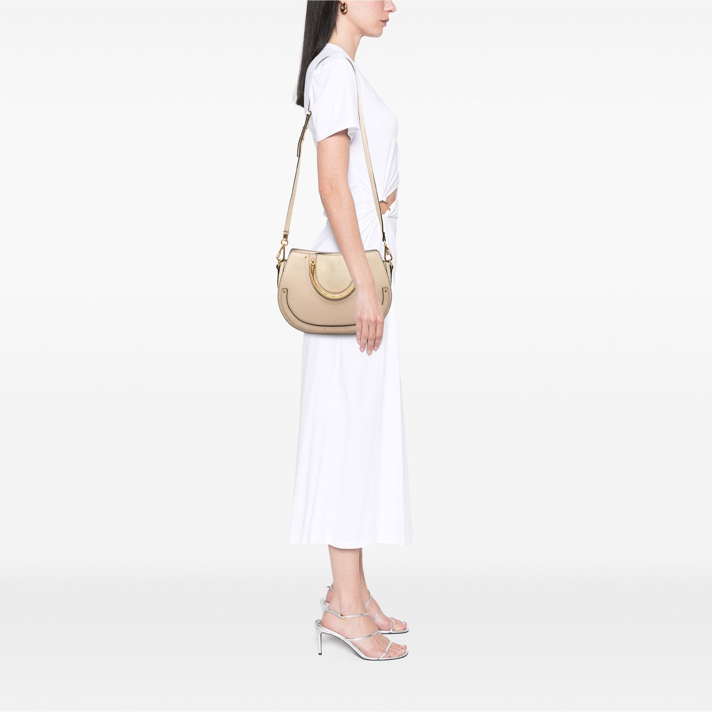 Chloé Medium Calfskin Suede Pixie Signature Satchel