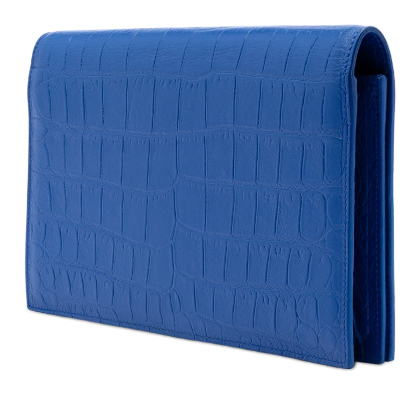 Saint Laurent Croc Embossed Monogram Kate Clutch