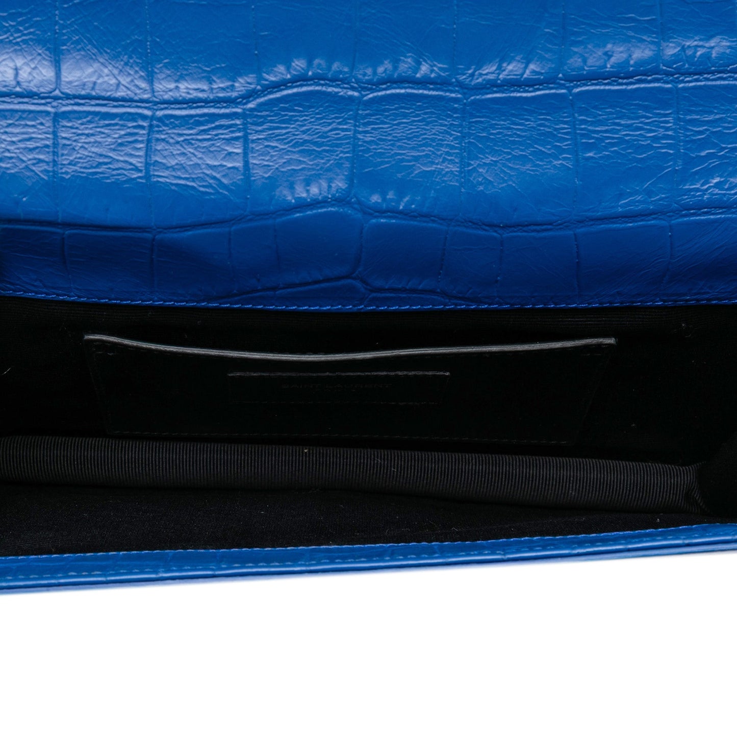 Saint Laurent Croc Embossed Monogram Kate Clutch