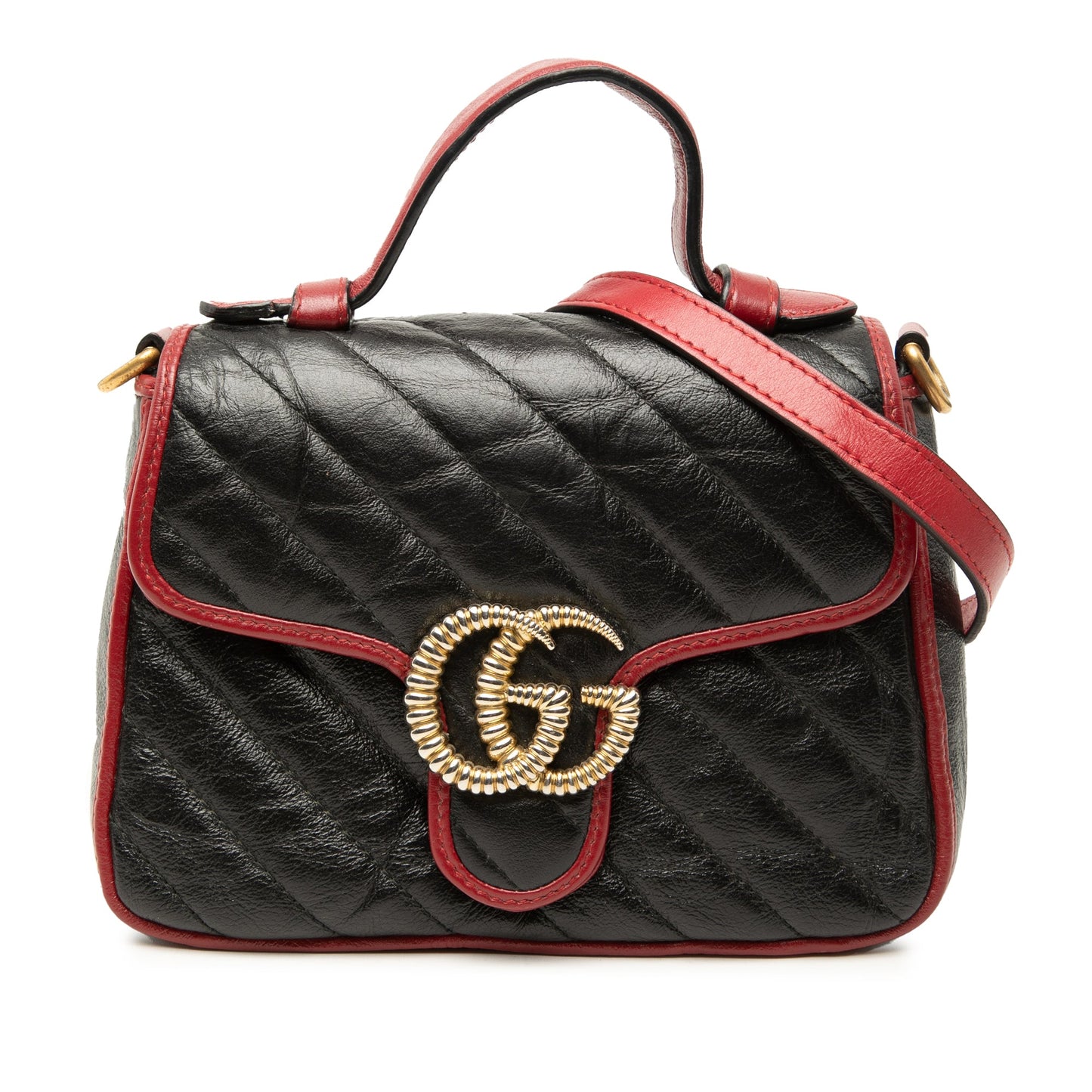 Gucci Mini GG Marmont Matelasse Calfskin Torchon Top Handle Bag