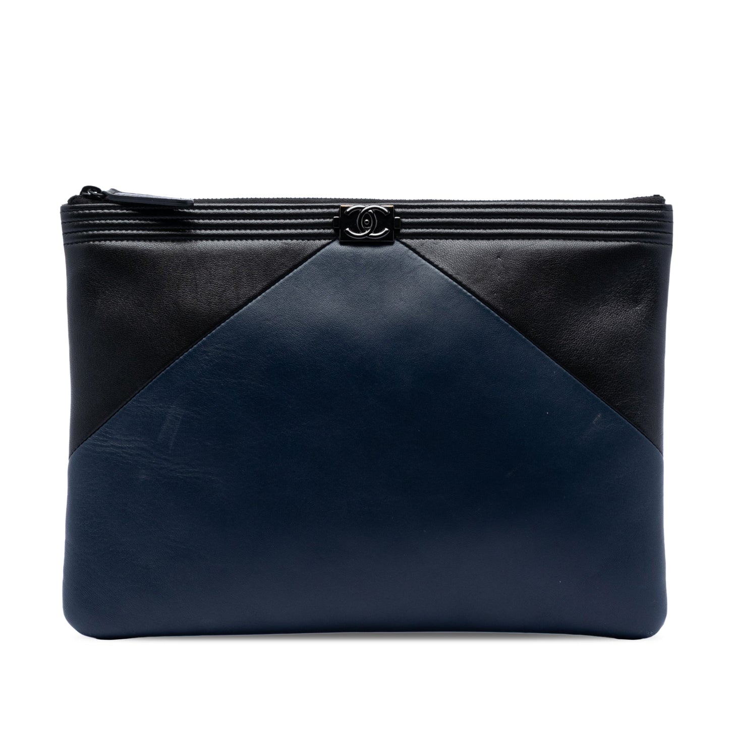 Chanel Medium Bicolor Lambskin Boy O Case Clutch