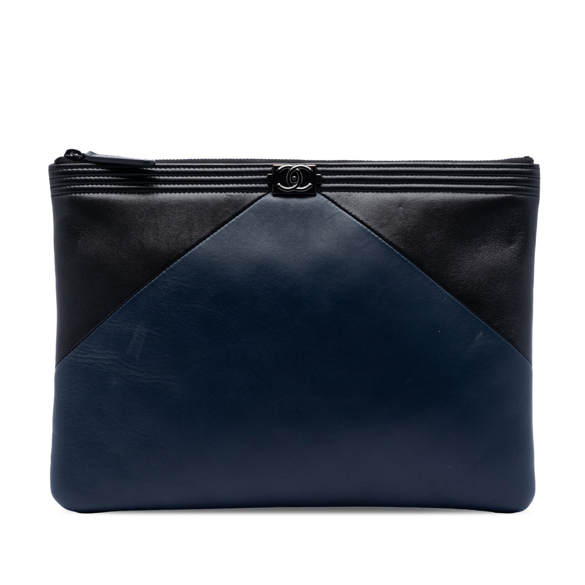 Chanel Medium Bicolor Lambskin Boy O Case Clutch