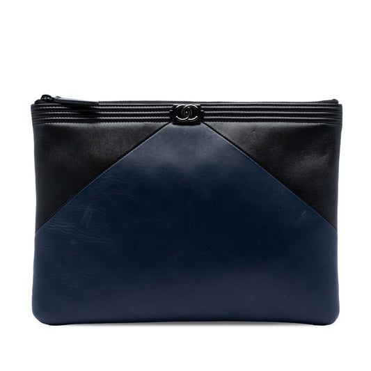 Chanel Medium Bicolor Lambskin Boy O Case Clutch