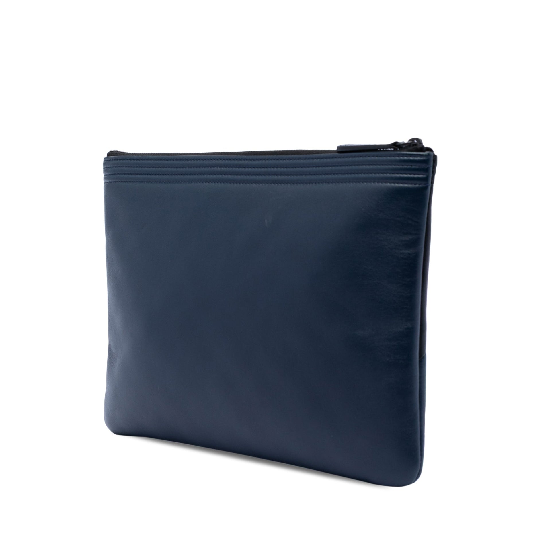 Chanel Medium Bicolor Lambskin Boy O Case Clutch