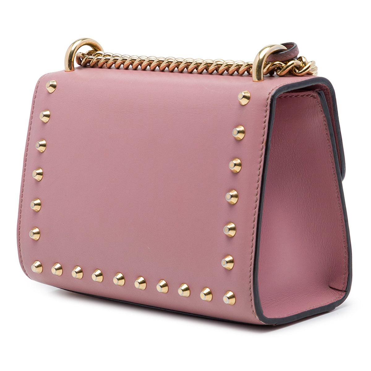Gucci Small Pearl Studded Leather Padlock Crossbody