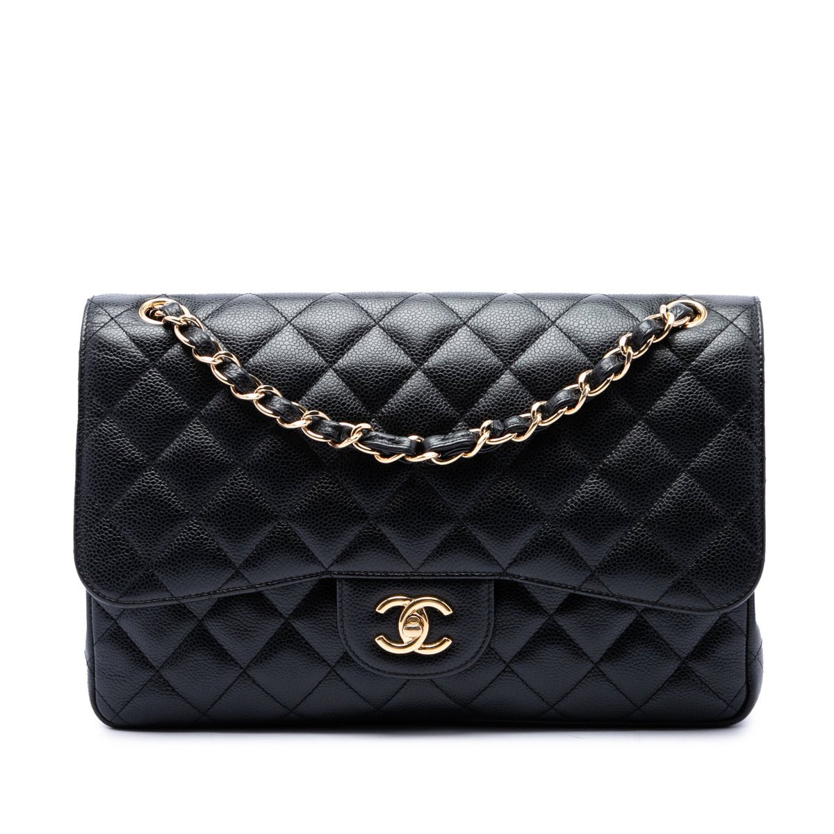 Chanel Jumbo Classic Caviar Double Flap — Black