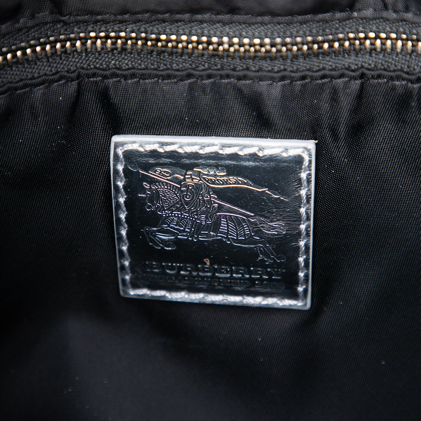 Burberry Metallic Patent and Beat Check Nylon Brooklyn Hobo